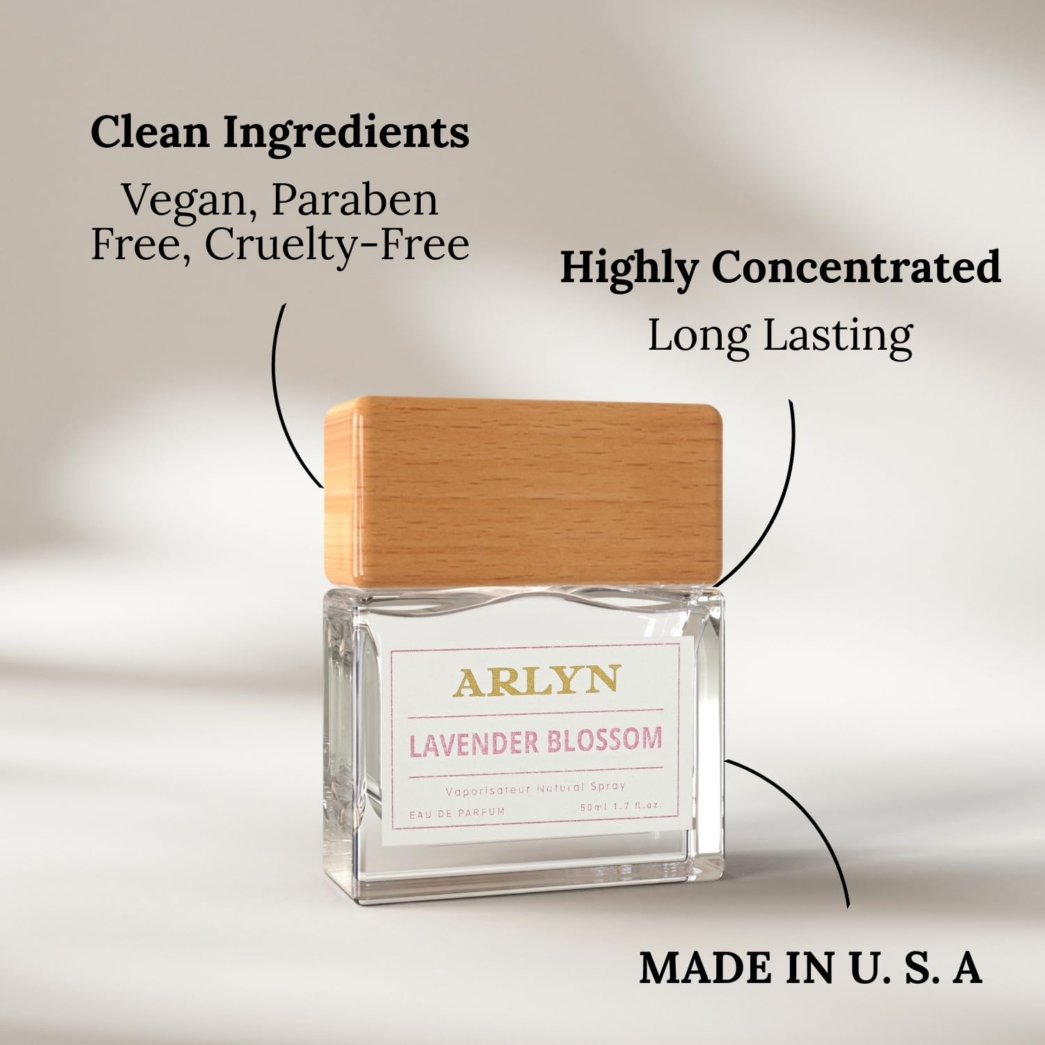 ARLYN Lavender Blossom eco-conscious vegan formula packaging close-up