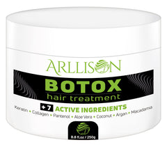 Arllison Botox Hair Treatment being applied to strands for targeted smoothing.