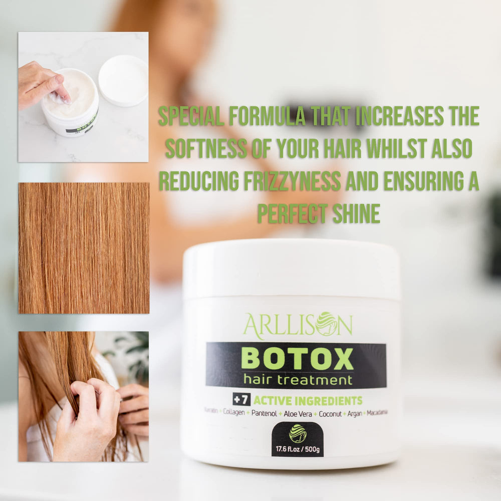 Arllison Botox Hair Treatment delivers shine to dull strands.