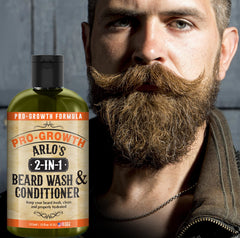 Arlo's Beard Conditioner texture shown as it softens and smooths hair.
