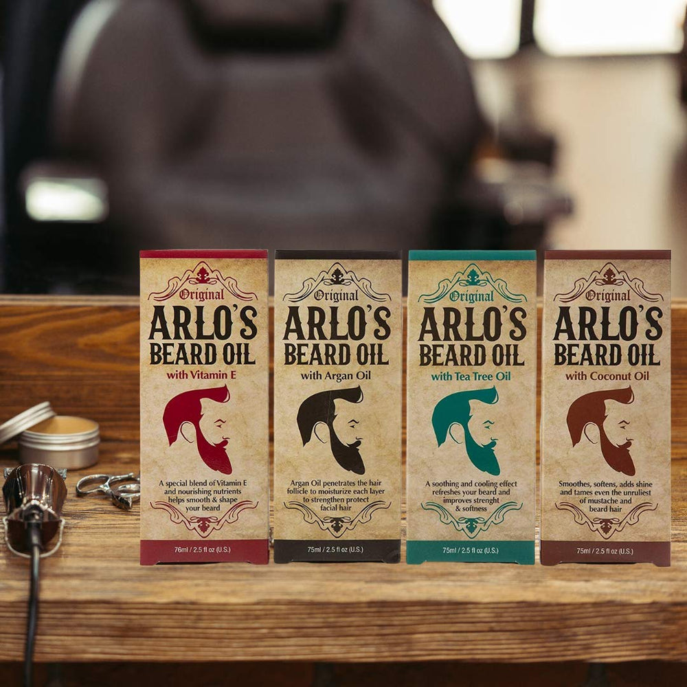 Arlo's beard oil delivers silky shine and conditioned beard appearance.