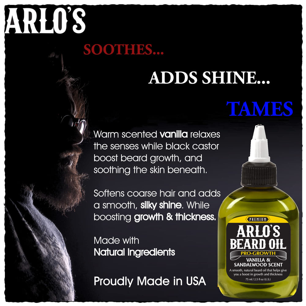 Ingredients panel highlights natural components for a clean beard care routine.