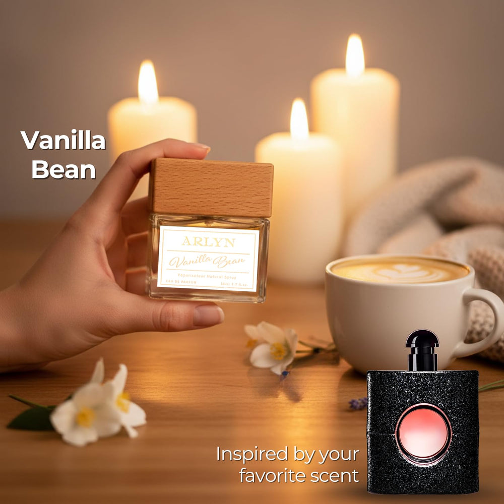 ARLYN Vanilla Bean cap close-up highlights premium vegan fragrance packaging.