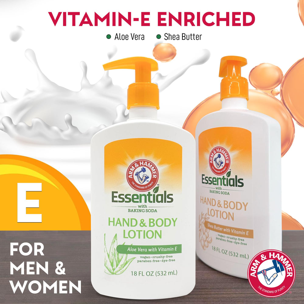 Arm and Hammer Essentials lotion texture close-up with shea butter for soothing moisture