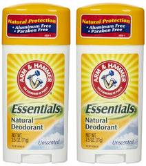 Arm & Hammer Essentials Unscented Deodorant stick for gentle, everyday odor control.