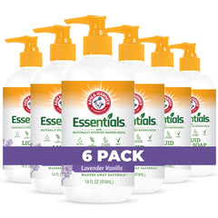 Arm and Hammer lavender vanilla hand soap bottle with calming label.