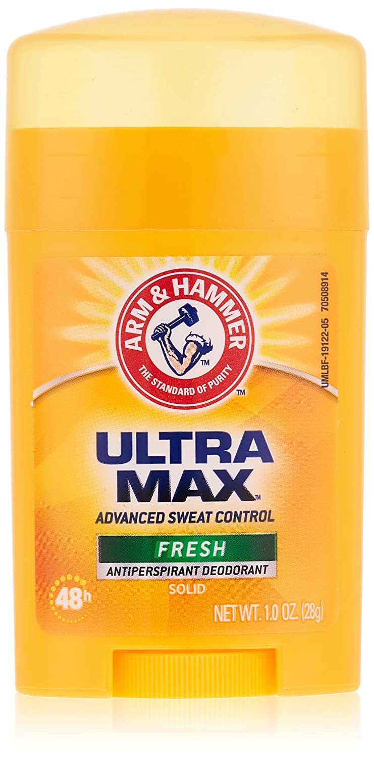 Arm & Hammer deodorant stick in Fresh scent offers long-lasting odor protection.