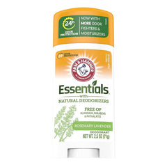 Arm & Hammer Essentials rosemary lavender deodorant stick front view with long-lasting odor control