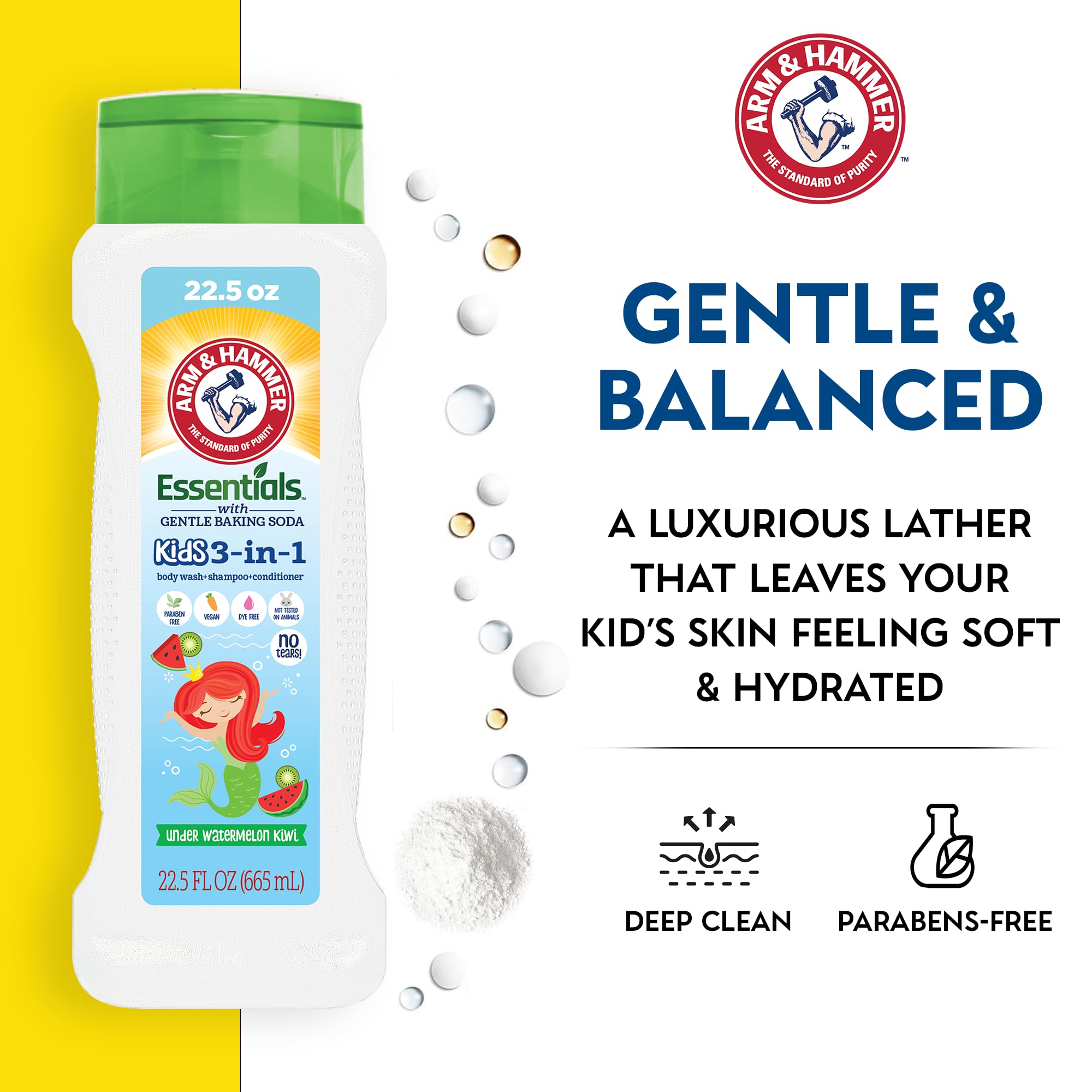 Arm & Hammer Essentials 3-in-1 wash label for easy routine