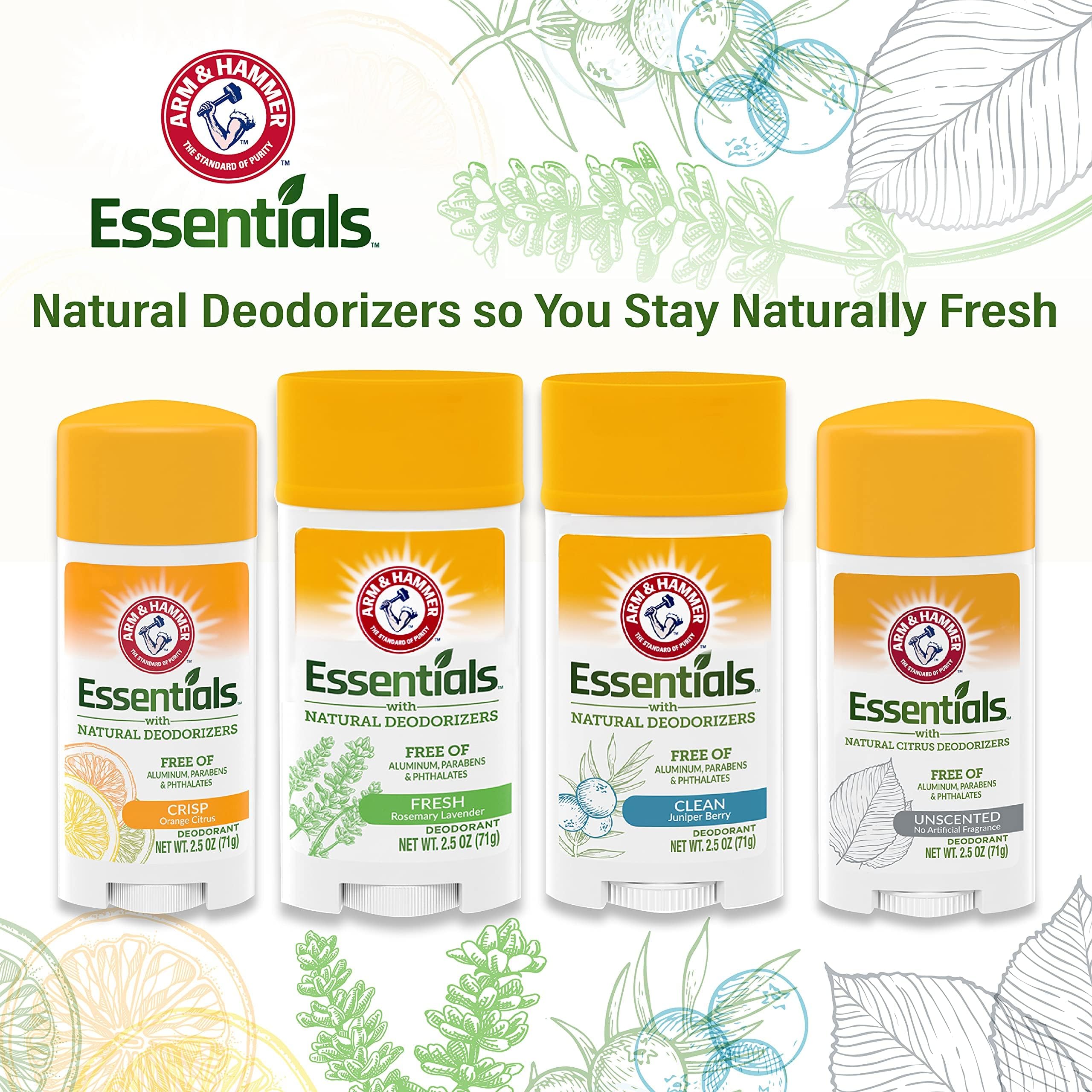 Arm & Hammer Essentials phthalate-free deodorant offers reliable odor protection.