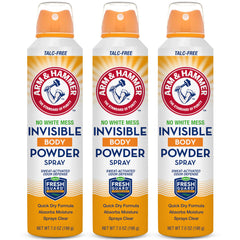 Arm and Hammer invisible body powder spray bottle with quick-dry clear formula for daily wear