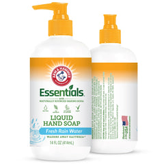 Arm & Hammer liquid hand soap bottle with fresh rain scent for daily hand cleansing.