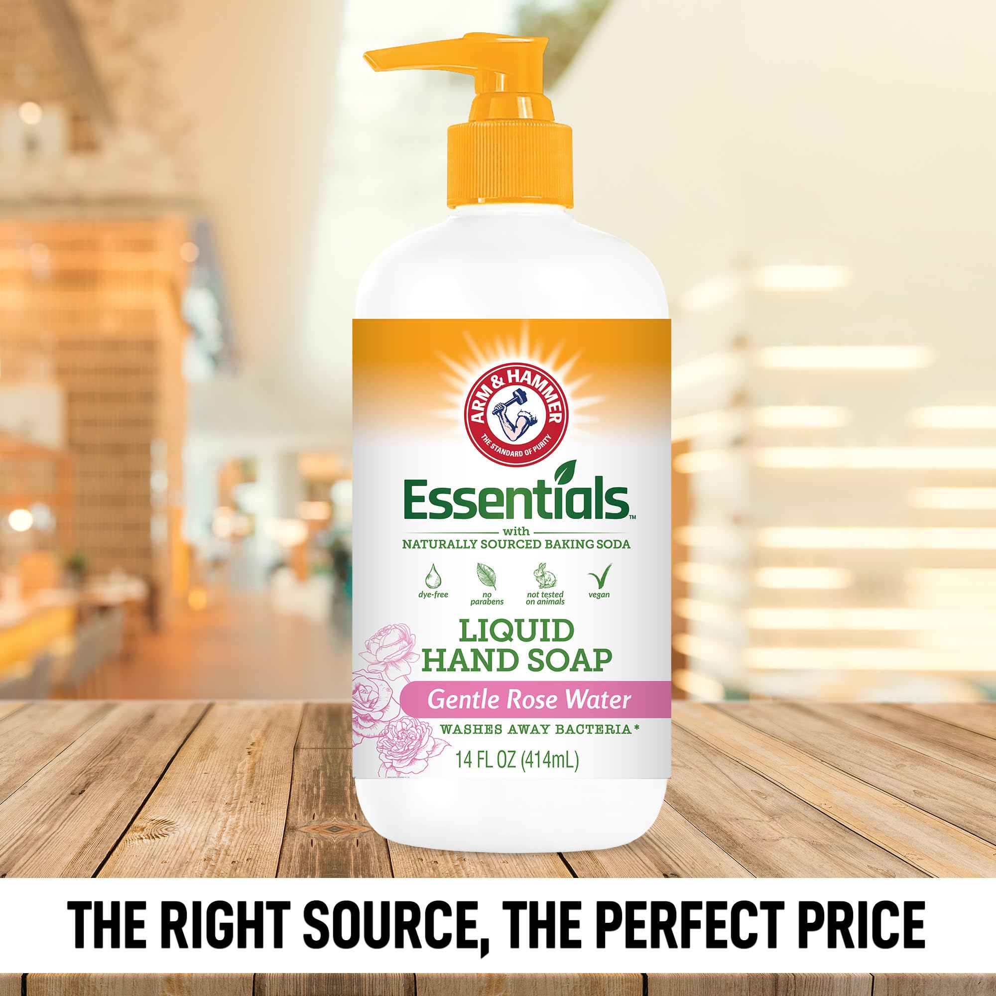 Arm & Hammer liquid hand soap rose lather delivers soft cleansing on hands.