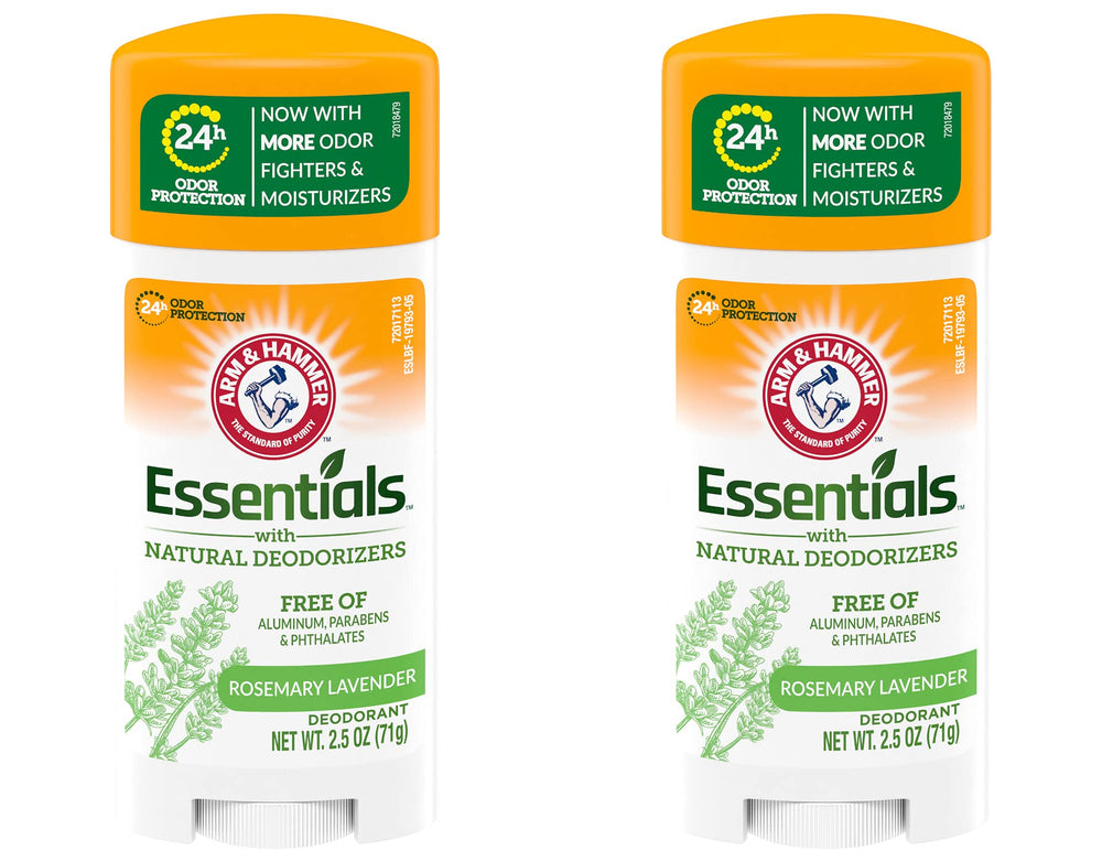 Arm and Hammer Rosemary Lavender deodorant 2pk packaging shot highlights aluminum-free formula and fresh scent
