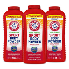 Arm & Hammer Sport Body Powder bottle cap for easy application and quick odor defense.