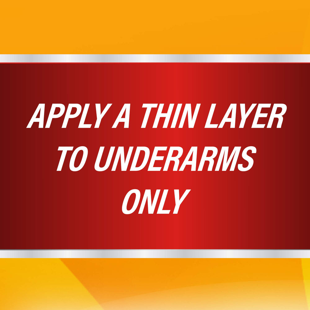 Arm & Hammer Ultra Max anti-perspirant stick application.