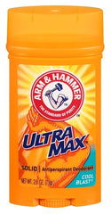 Arm & Hammer Ultra Max Cool Blast antiperspirant stick provides 24-hour odor protection.