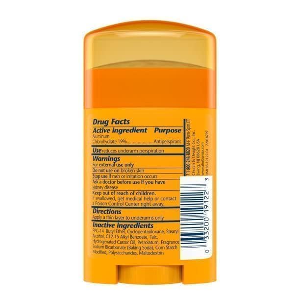 Arm and Hammer Ultra Max travel size 1oz pack showing portable freshness on the go