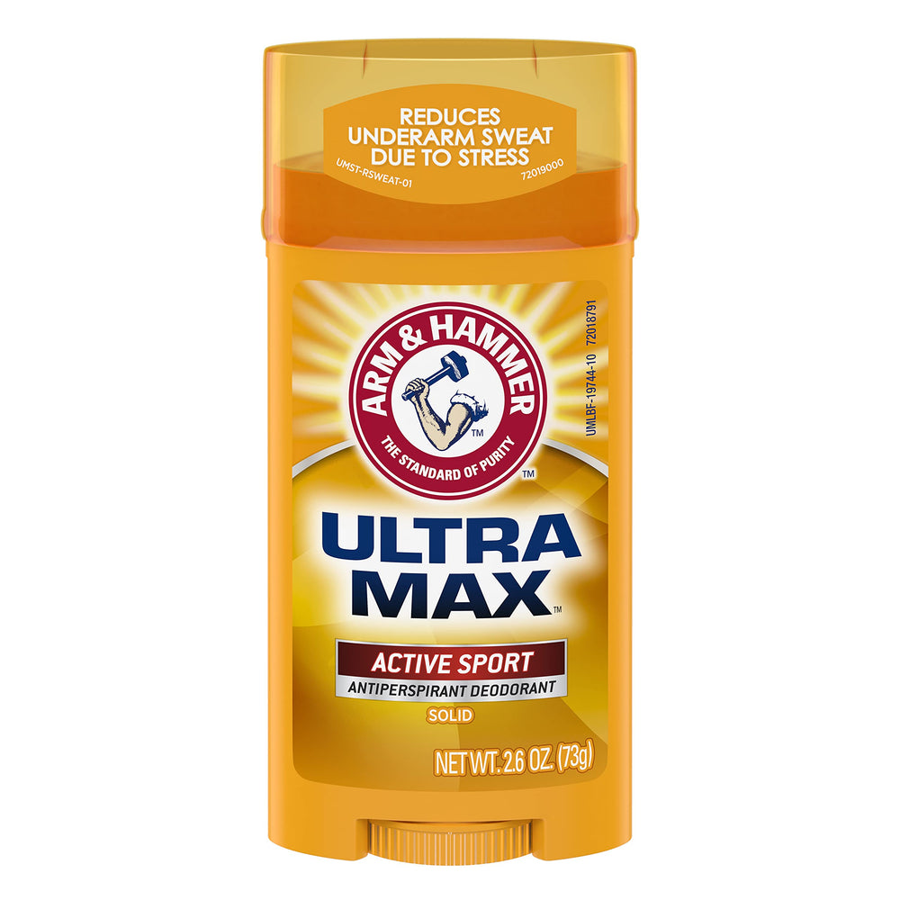 Arm & Hammer UltraMax Active Sport 3-pack packaging front showing value