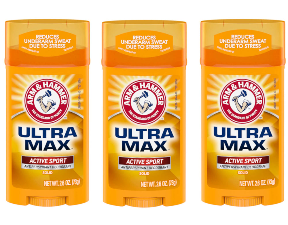 Arm & Hammer UltraMax Active Sport solid deodorant stick 3-pack for daily protection
