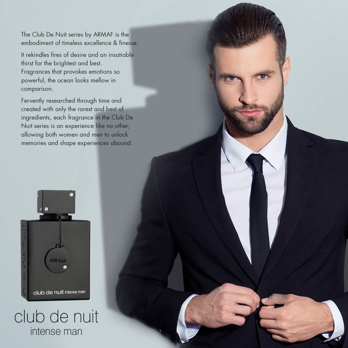 Armaf Club De Nuit Intense base notes include musk and vanilla warmth.