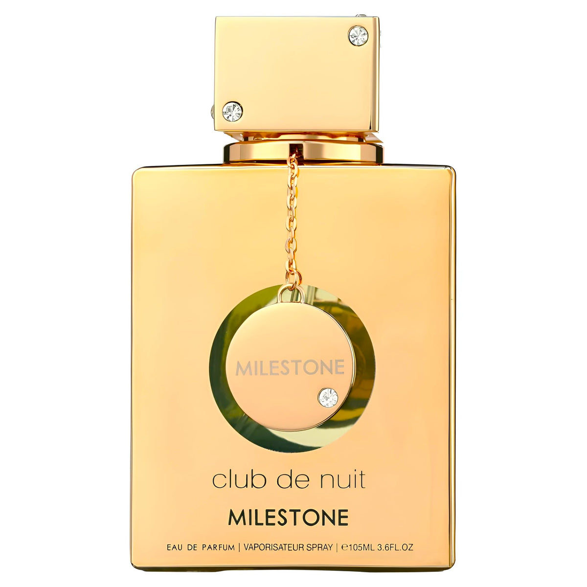 Armaf Club De Nuit Milestone bottle front, versatile unisex fragrance for daily wear.