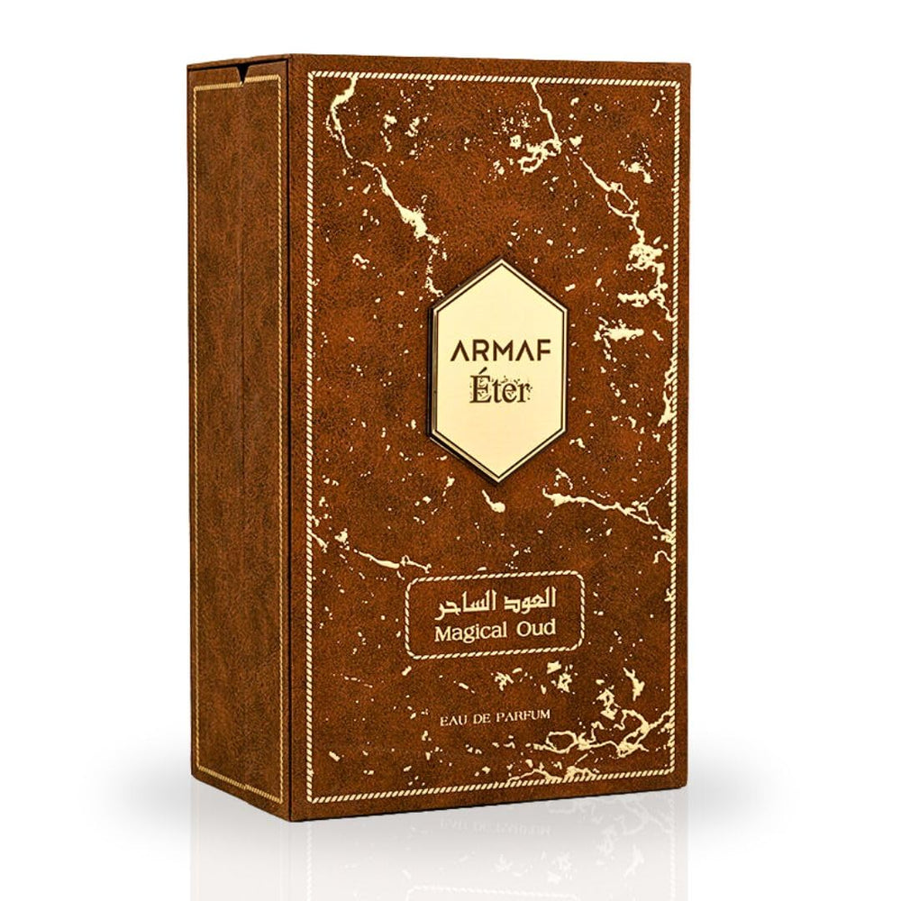 ARMAF Eter Magical Oud EDP cap closeup highlights luxurious craftsmanship.