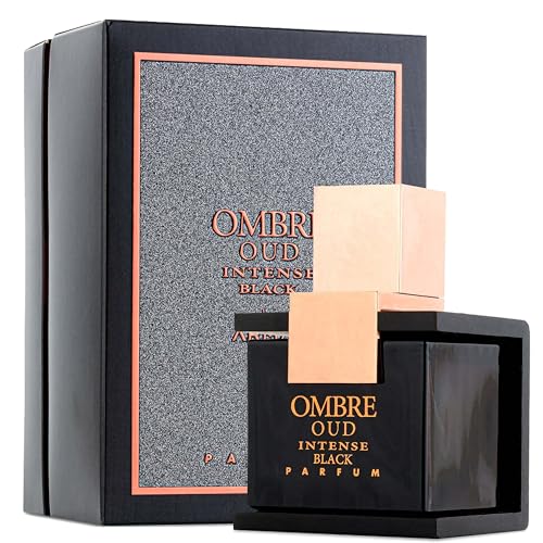 Armaf Ombre Oud Intense Black bottle close-up, highlighting long-lasting fragrance.
