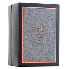 Armaf Ombre Oud Intense Black packaging, premium design for special occasions.
