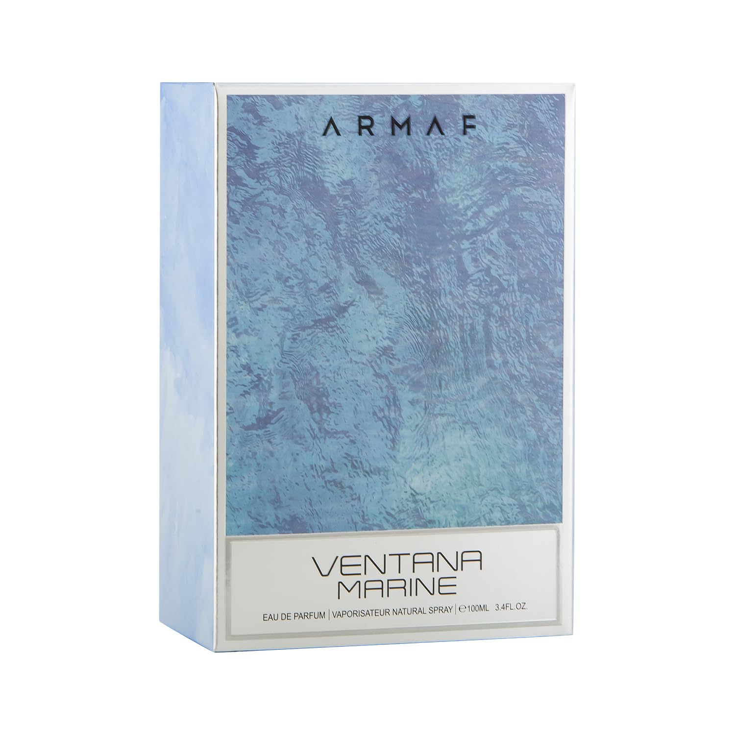 Armaf Ventana Marine packaging box accentuates premium gift-ready presentation.