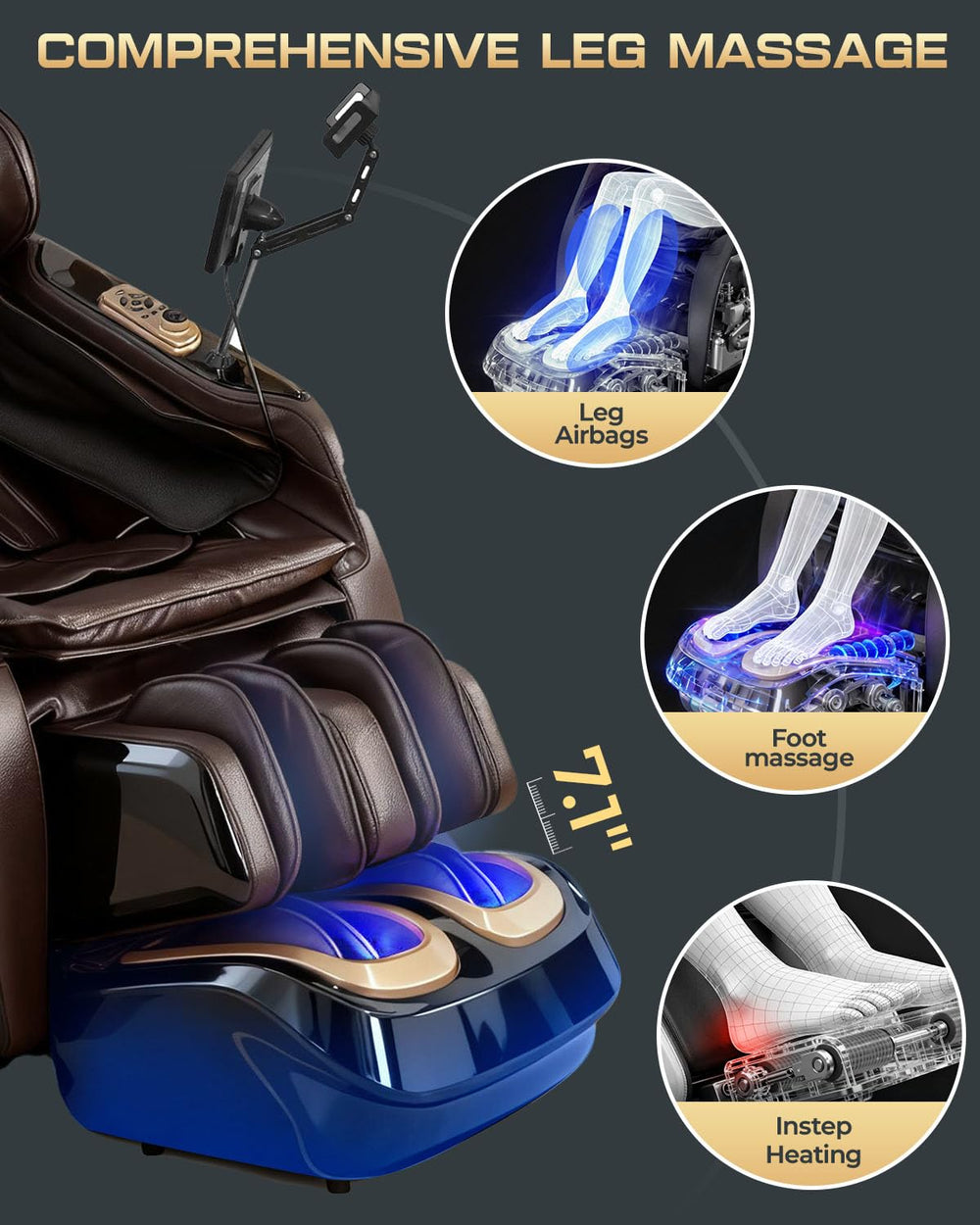 Armali 4D massage chair AI voice control for hands-free operation.