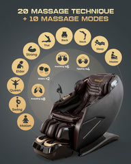 Armali 4D massage chair Thai Yoga Stretch mode for shoulder and hip relief.