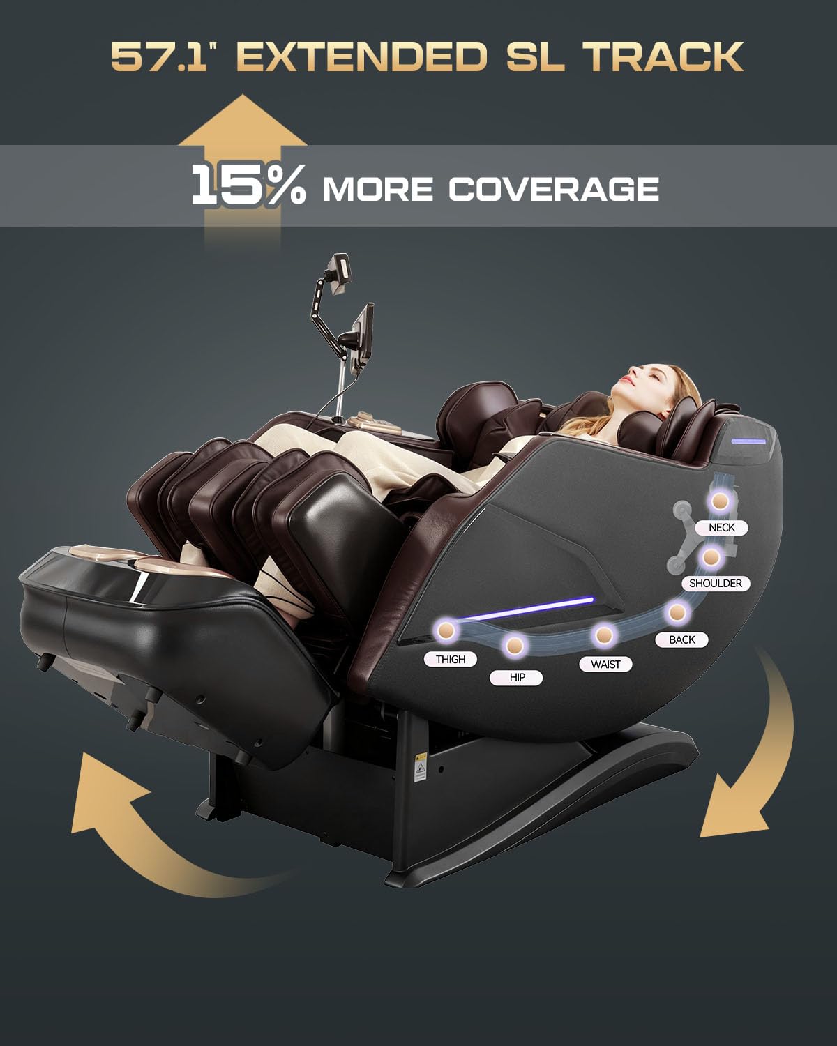 Armali 4D massage chair in zero gravity mode for relaxed posture.