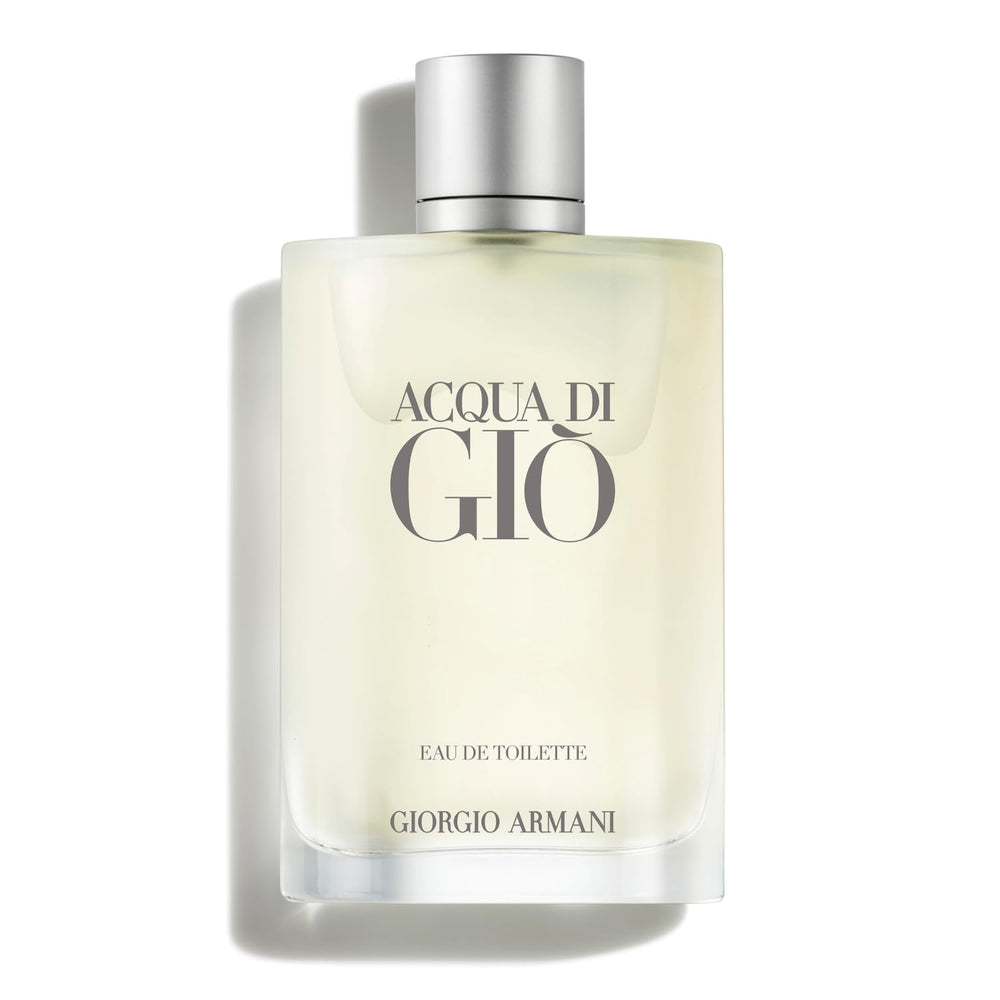 Armani Beauty Acqua di Gio bottle front highlighting sea-fresh scent, ideal for daily wear.
