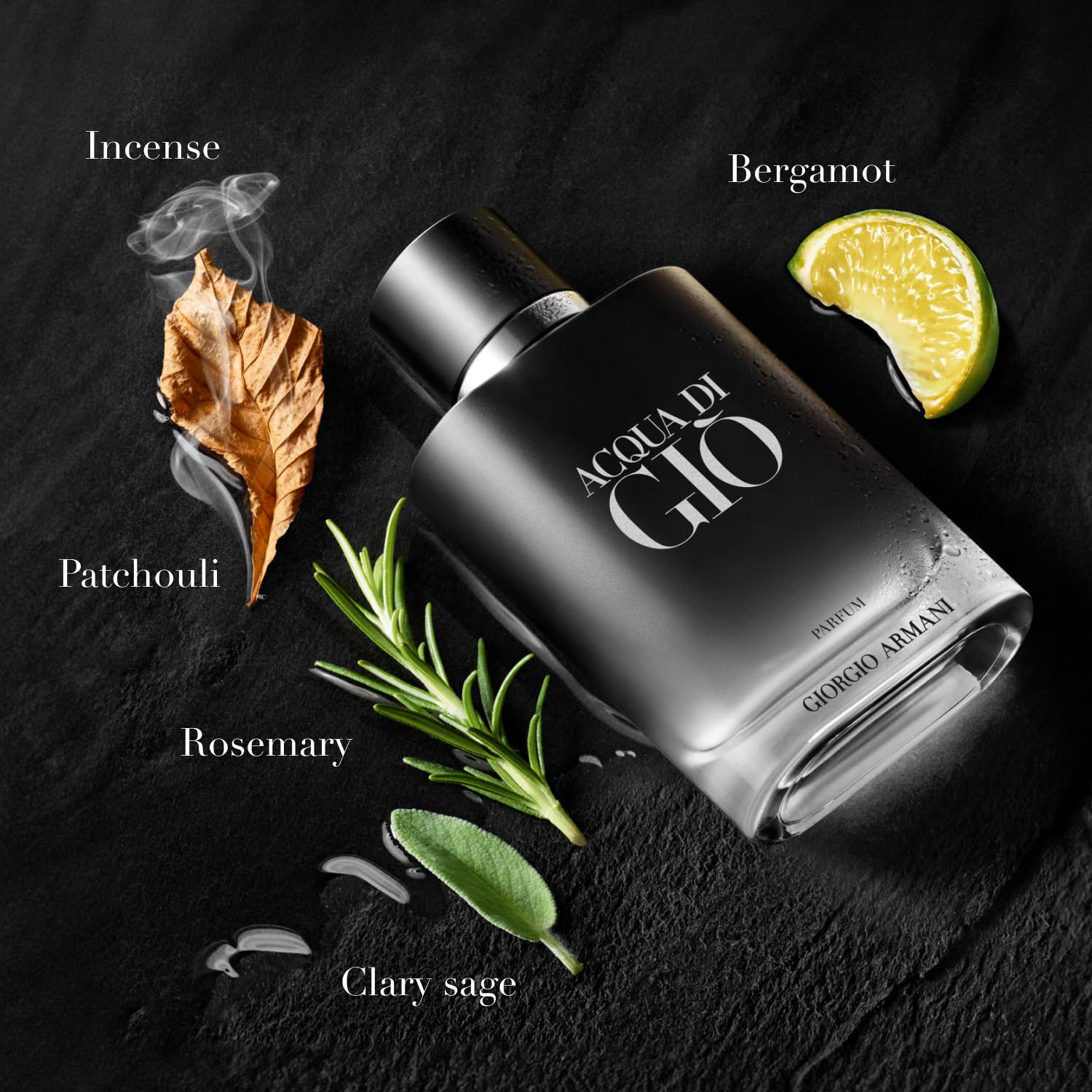 Armani Beauty Acqua di Giò Parfum gift set box beside bottles, ideal gift presentation.