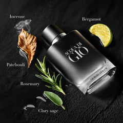 Armani Beauty Acqua di Giò Parfum gift set box beside bottles, ideal gift presentation.