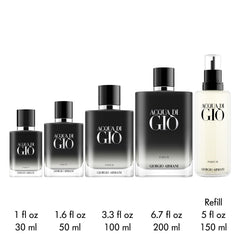 Armani Beauty Acqua di Gio Parfum cap and bottle silhouette for luxury appeal.