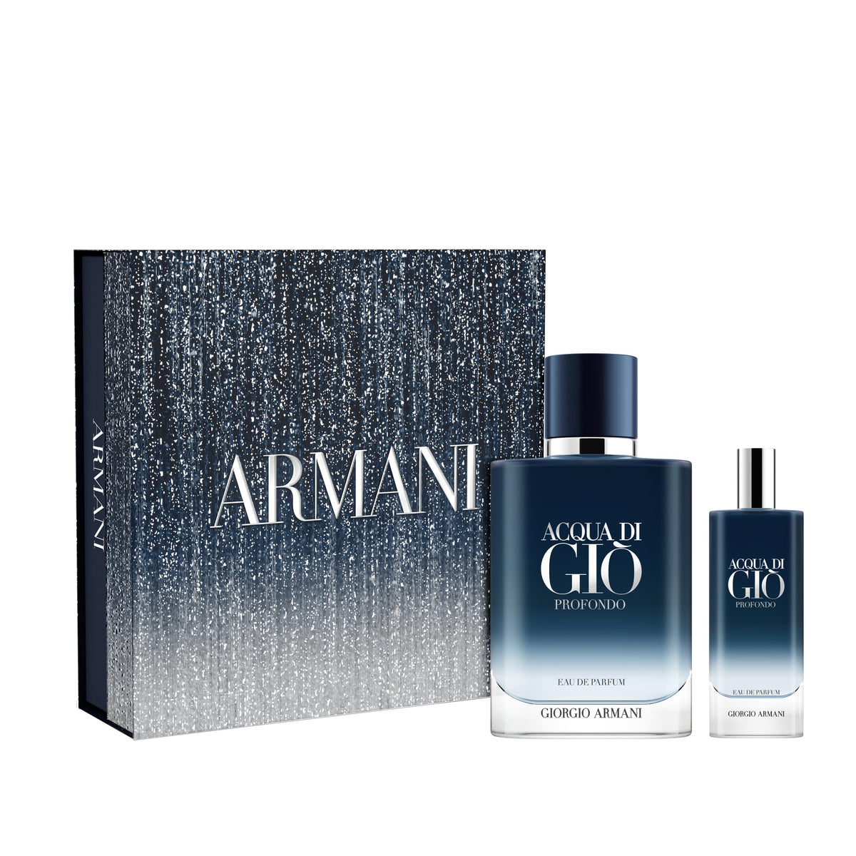 Armani Beauty Acqua di Giò Profondo bottle close-up for a fresh oceanic scent.