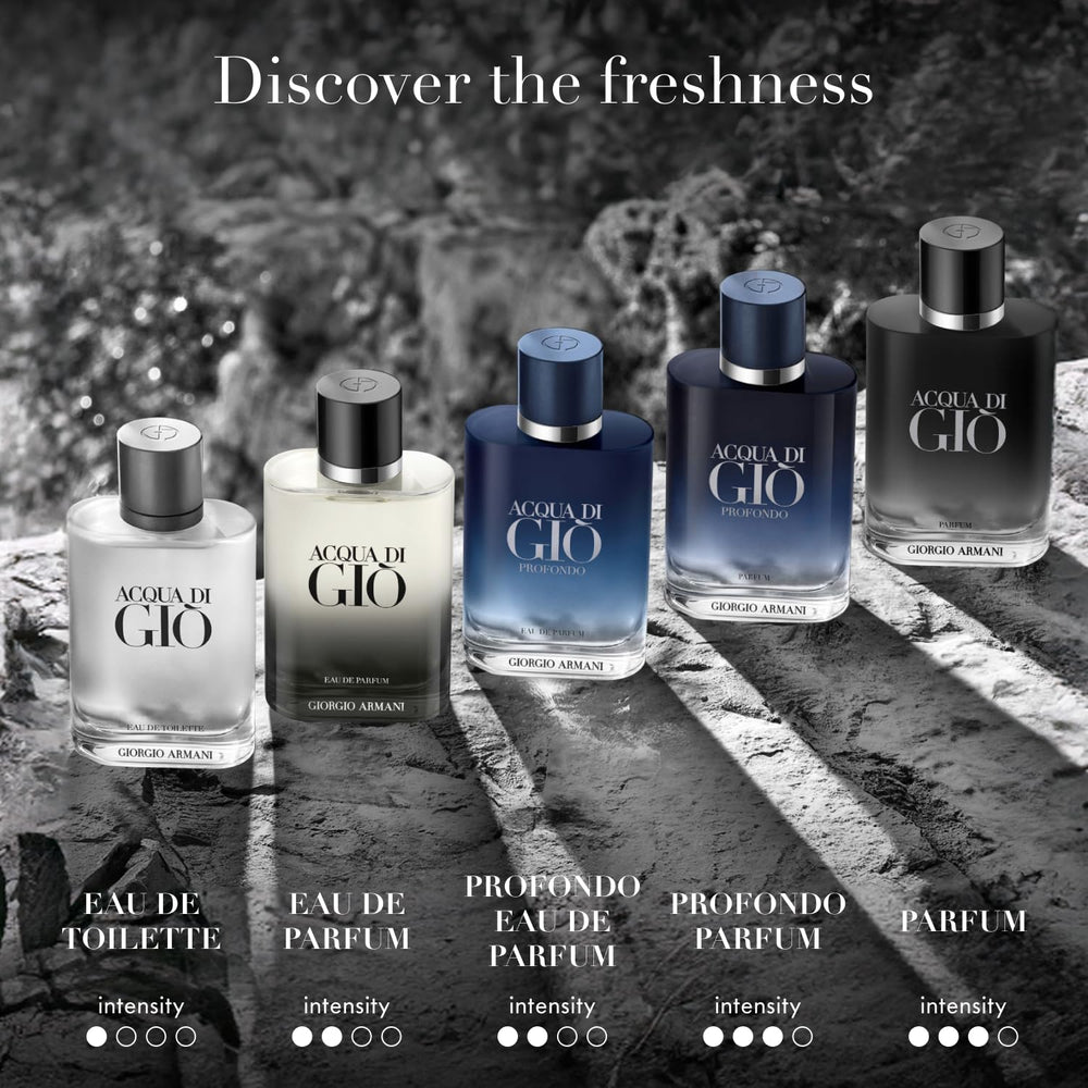 Apply Acqua di Giò Profondo to pulse points for a refined masculine aura.