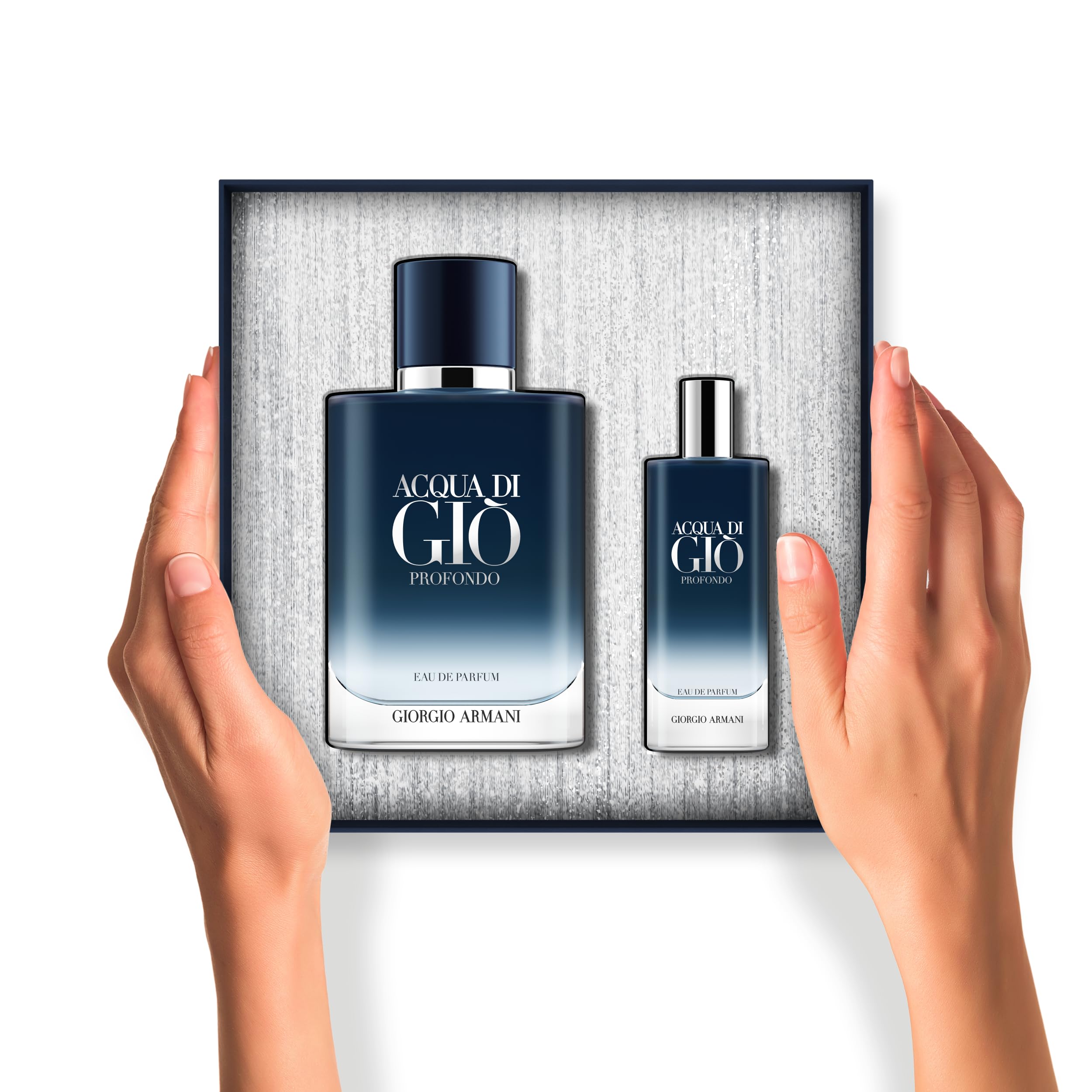 Armani Beauty Acqua di Giò Profondo sea-inspired lifestyle scene.