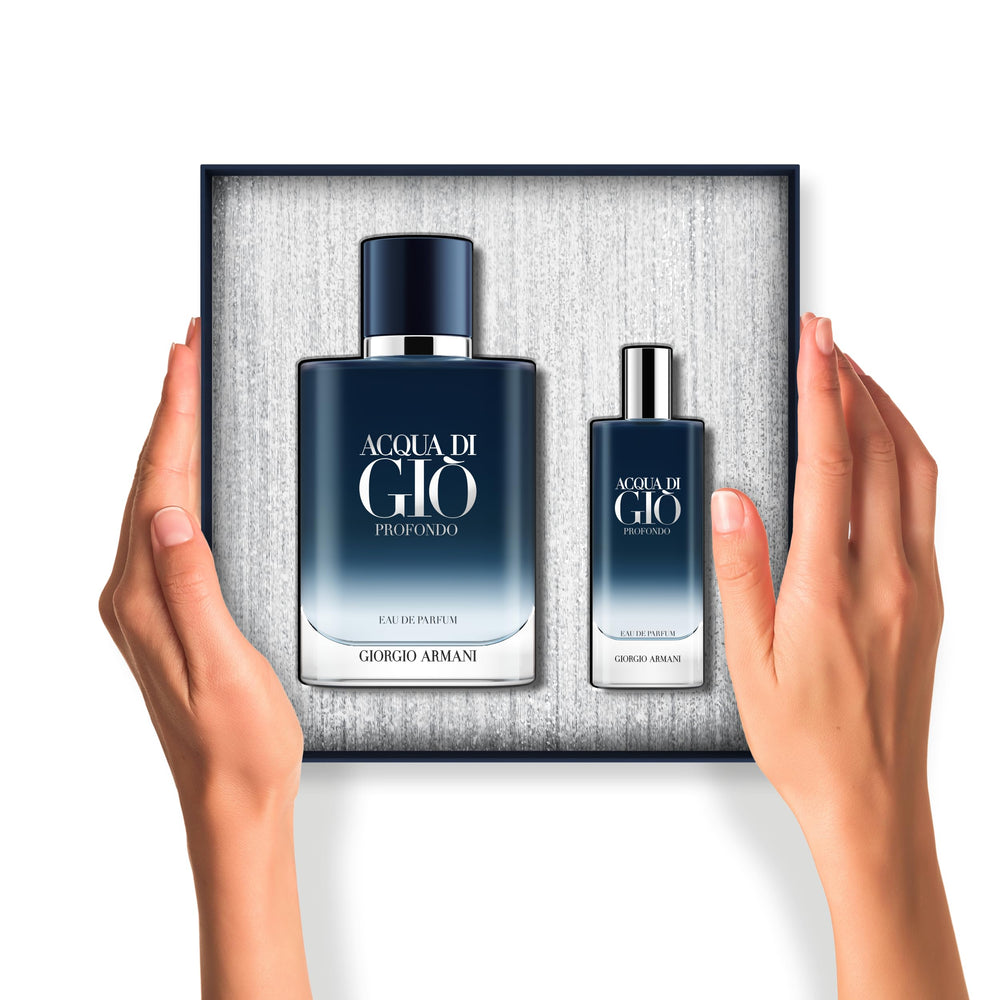 Armani Beauty Acqua di Giò Profondo sea-inspired lifestyle scene.