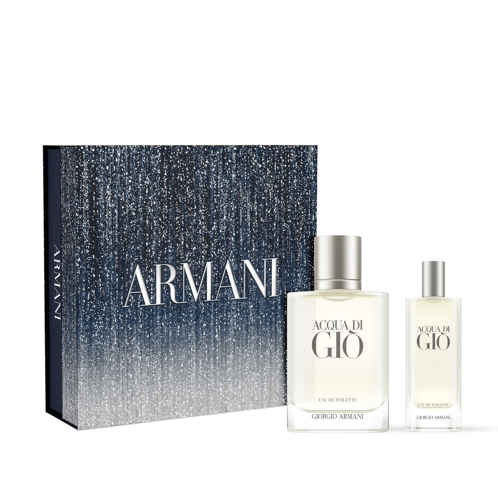Armani Beauty Acqua di Giò set with full-size and travel-size bottles for on-the-go freshness