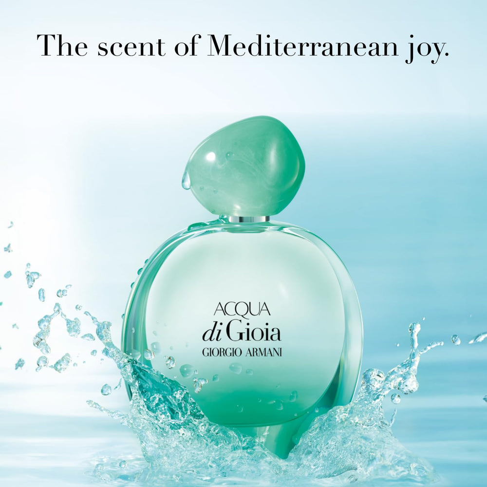 Armani Beauty Acqua di Gioia Intense cap closeup highlights premium design.