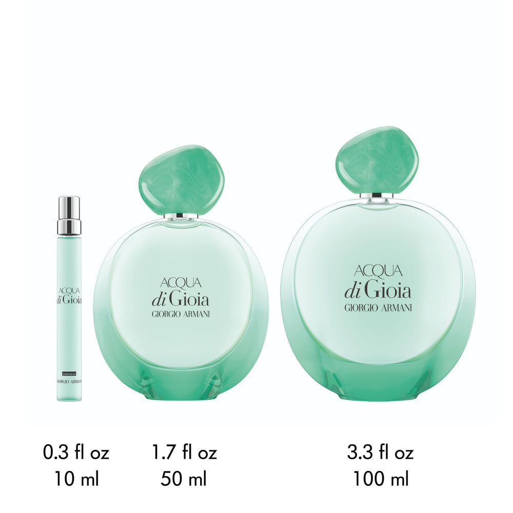 Armani Beauty Acqua di Gioia Intense glass detail catches light beautifully.