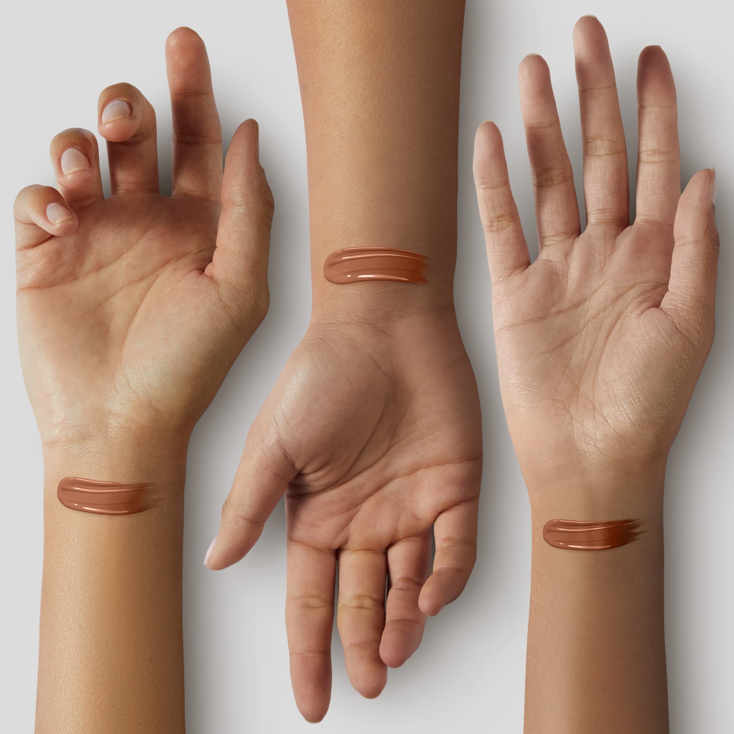 Armani Beauty Luminous Silk Foundation No. 11.5 swatch shows natural coverage and seamless blend