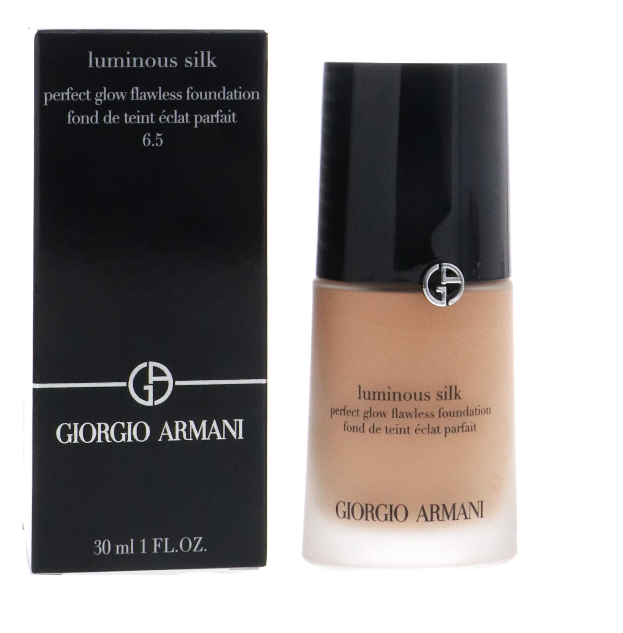 Armani Beauty Luminous Silk foundation bottle showing natural finish and buildable coverage.