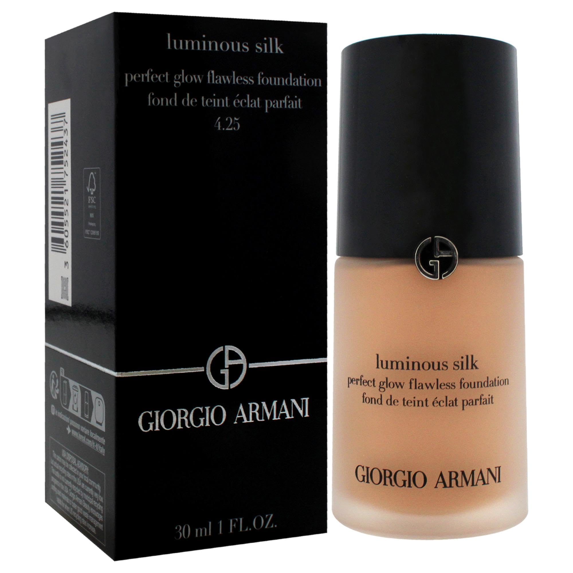 Armani Beauty Luminous Silk Foundation on skin highlights natural glow and even tone.