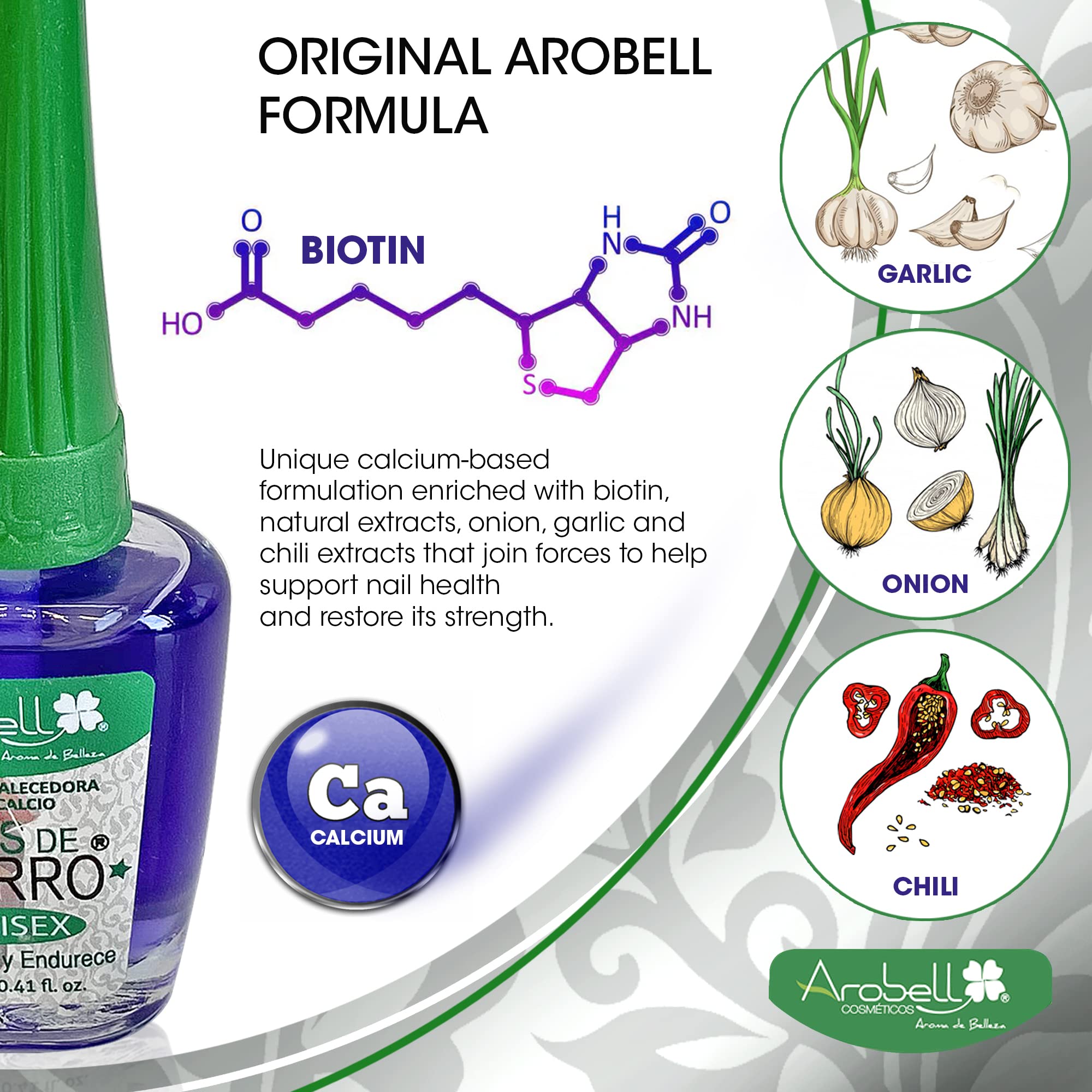 Arobell Iron Nail Hardener applied coat on nail tips promotes durability