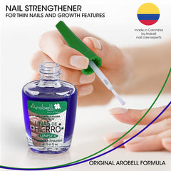 Arobell Iron Nail Hardener texture closeup highlights creamy easy-to-spread polish