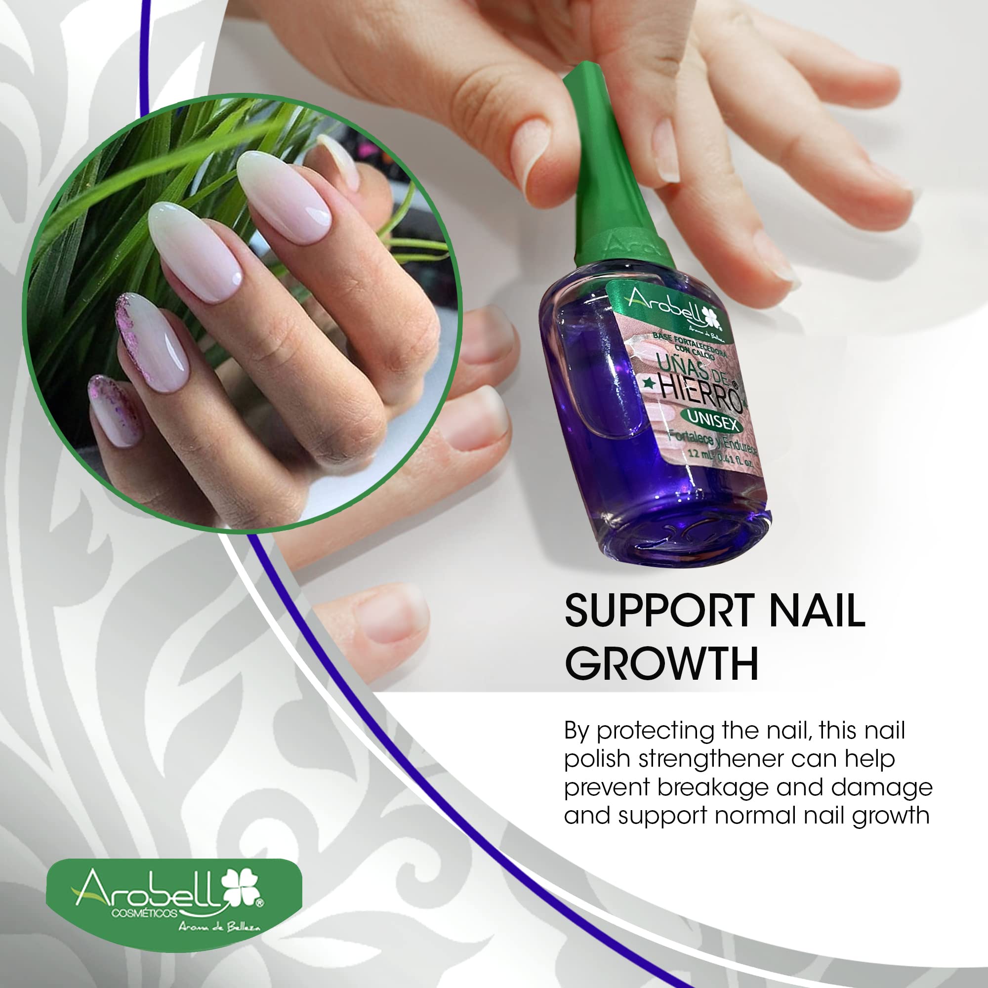 Arobell nails closeup showing improved texture and resilience.